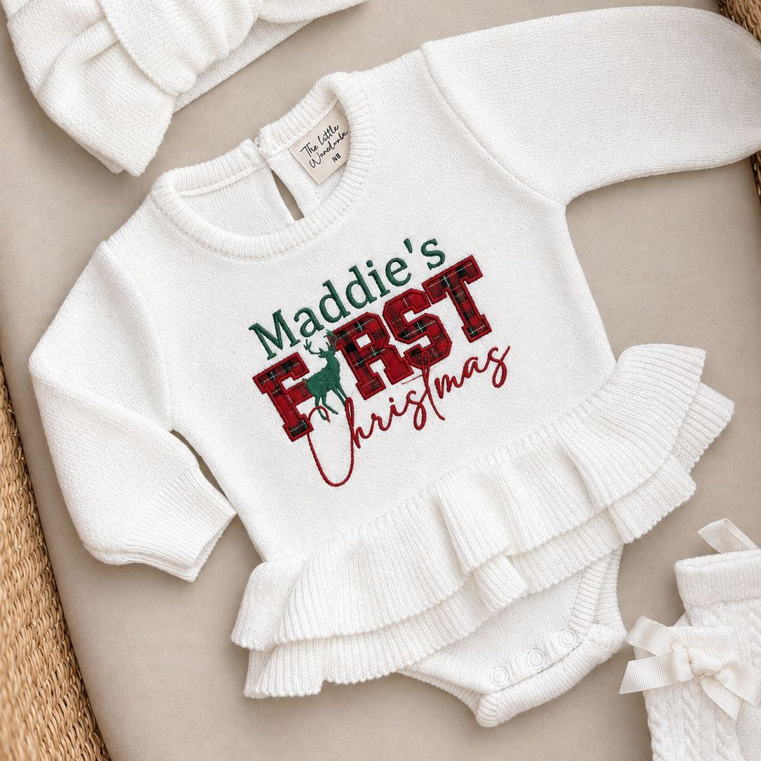 First Christmas Frilly TuTu Romper