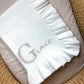 Floral Initial Detail Oyster Blanket