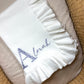 Floral Initial Detail Oyster Blanket