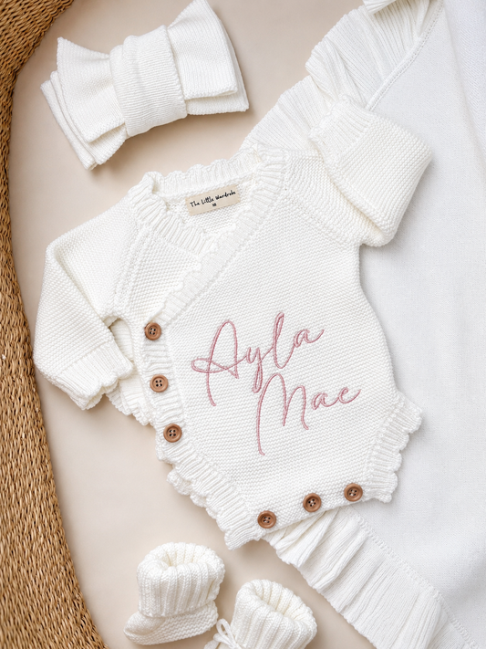 White Scallop Romper