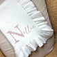 Floral Initial Detail Oyster Blanket