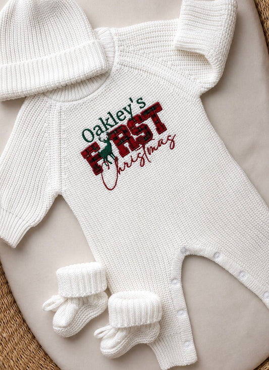 First Christmas Ivoryn Long Leg Romper
