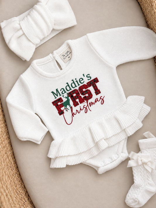First Christmas Frilly TuTu Romper