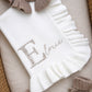 Floral Initial Detail Oyster Blanket