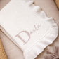 Floral Initial Detail Oyster Blanket