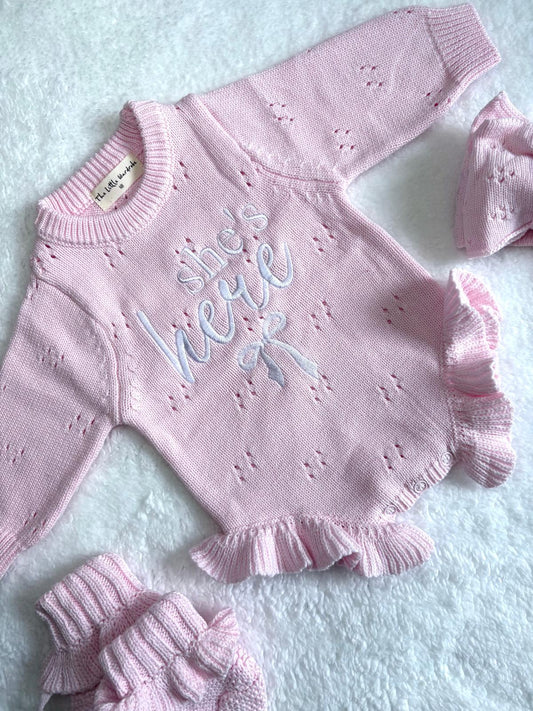 Pink Rosélle Frill Leg Romper Bundle