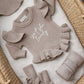 Mocha Luxé Frill Leg Romper Bundle