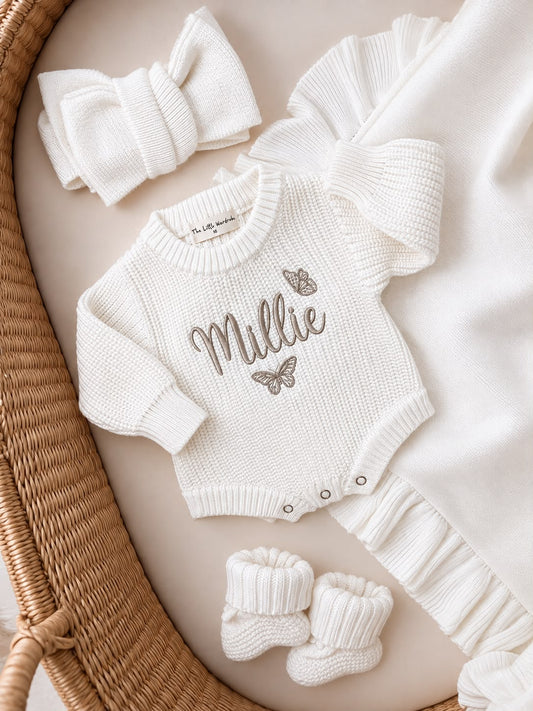 White Alba Unisex Romper Bundle